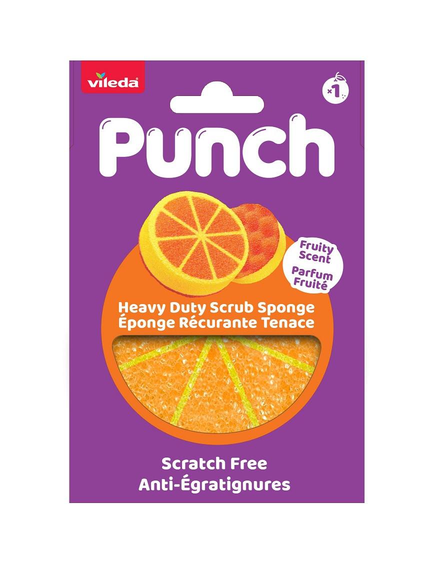 Szivacs Vileda Punch Orange - többszínű, Basics, műanyag (10.2/15/3.2cm) - Vileda