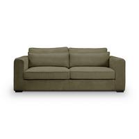 3-Sitzer-Sofa Almera Khaki - Khaki/Schwarz, Basics, Holz/Textil (241/92/112cm) - MID.YOU