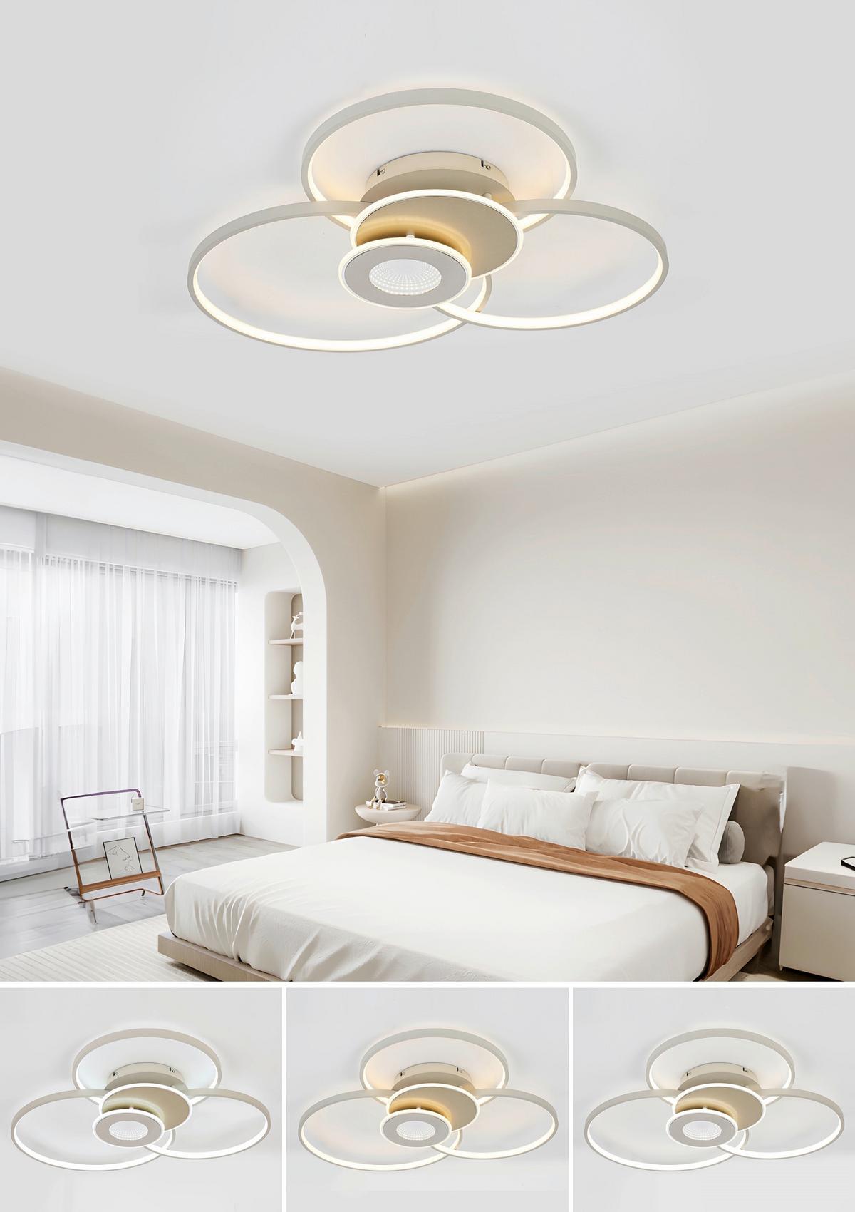 LED-Deckenleuchte Sehr Champagnerfarben max. 40 Watt - Sandfarben/Champagner, MODERN, Kunststoff/Metall (74/77/11cm) - Mömax