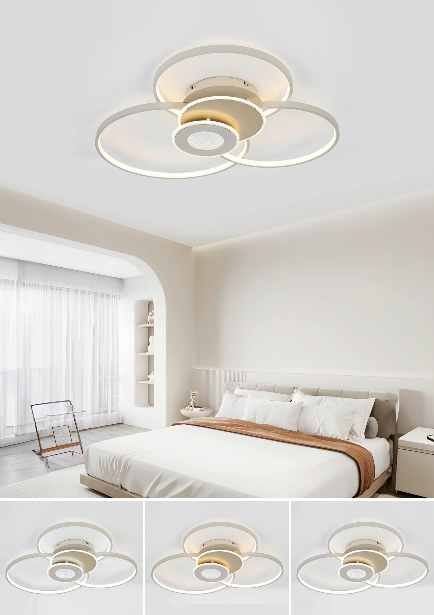 LED-TAKLAMPA SEHR - sandfärgad/champagne, Modern, metall/plast (74/77/11cm) - Mömax