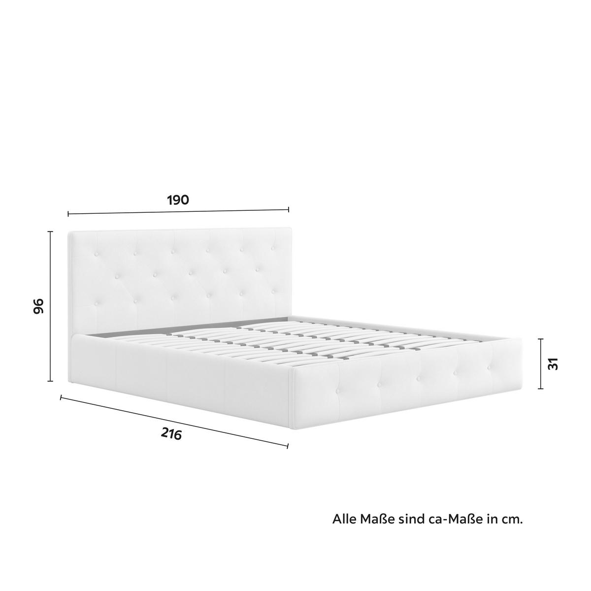 Polsterbett Julie ca. 180x200 cm Beige - Creme/Schwarz, MODERN, Holz/Holzwerkstoff (180/200cm) - Bessagi Home