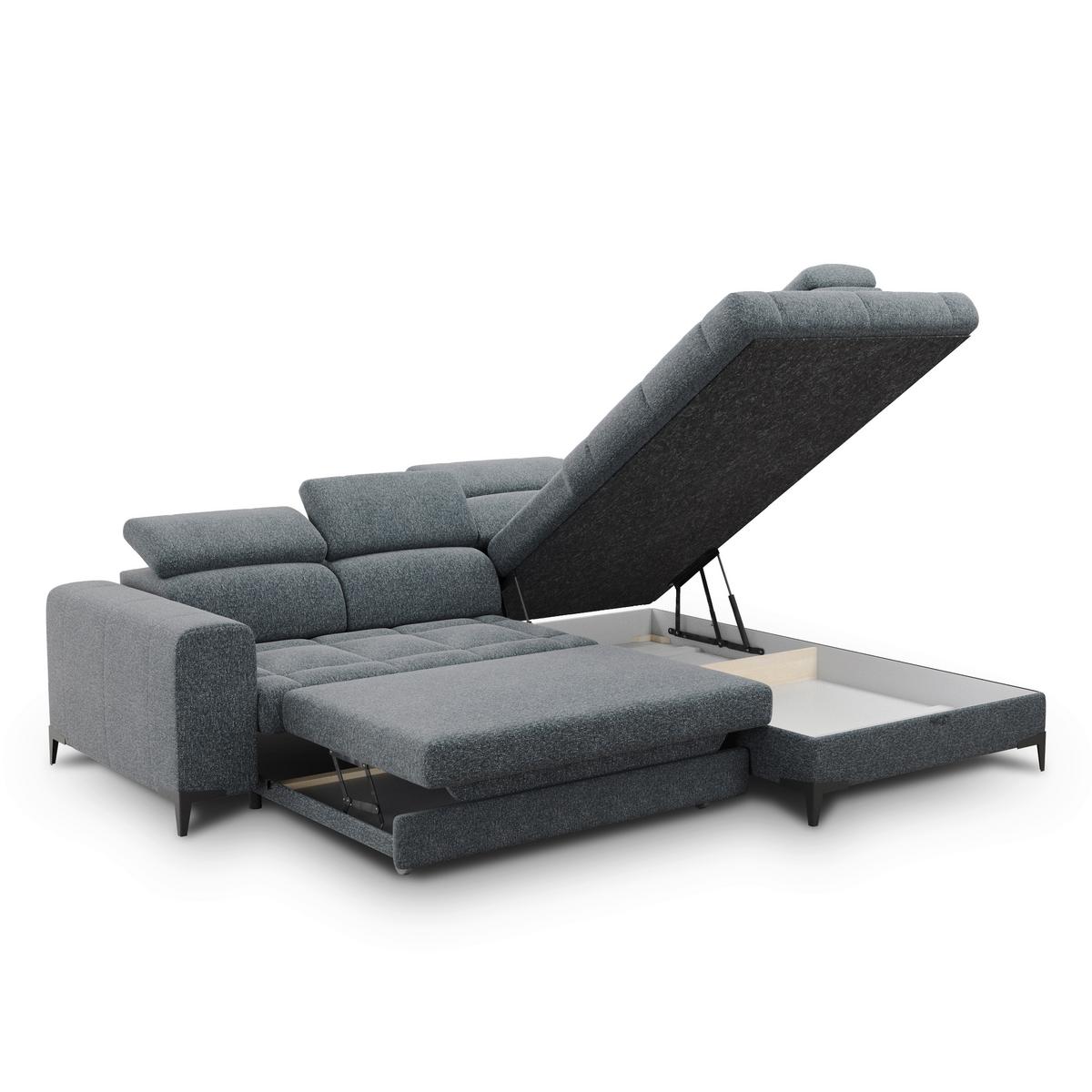 Coltar Mason - gri închis/negru, Modern, plastic/lemn (271/211cm) - Modern Living