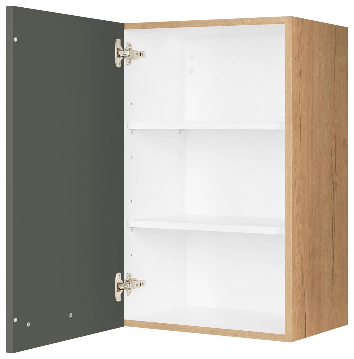 Küchenoberschrank Easytouch Grün - Eichefarben/Schwarz, MODERN, Holzwerkstoff/Metall (45/72/35cm) - Nobilia