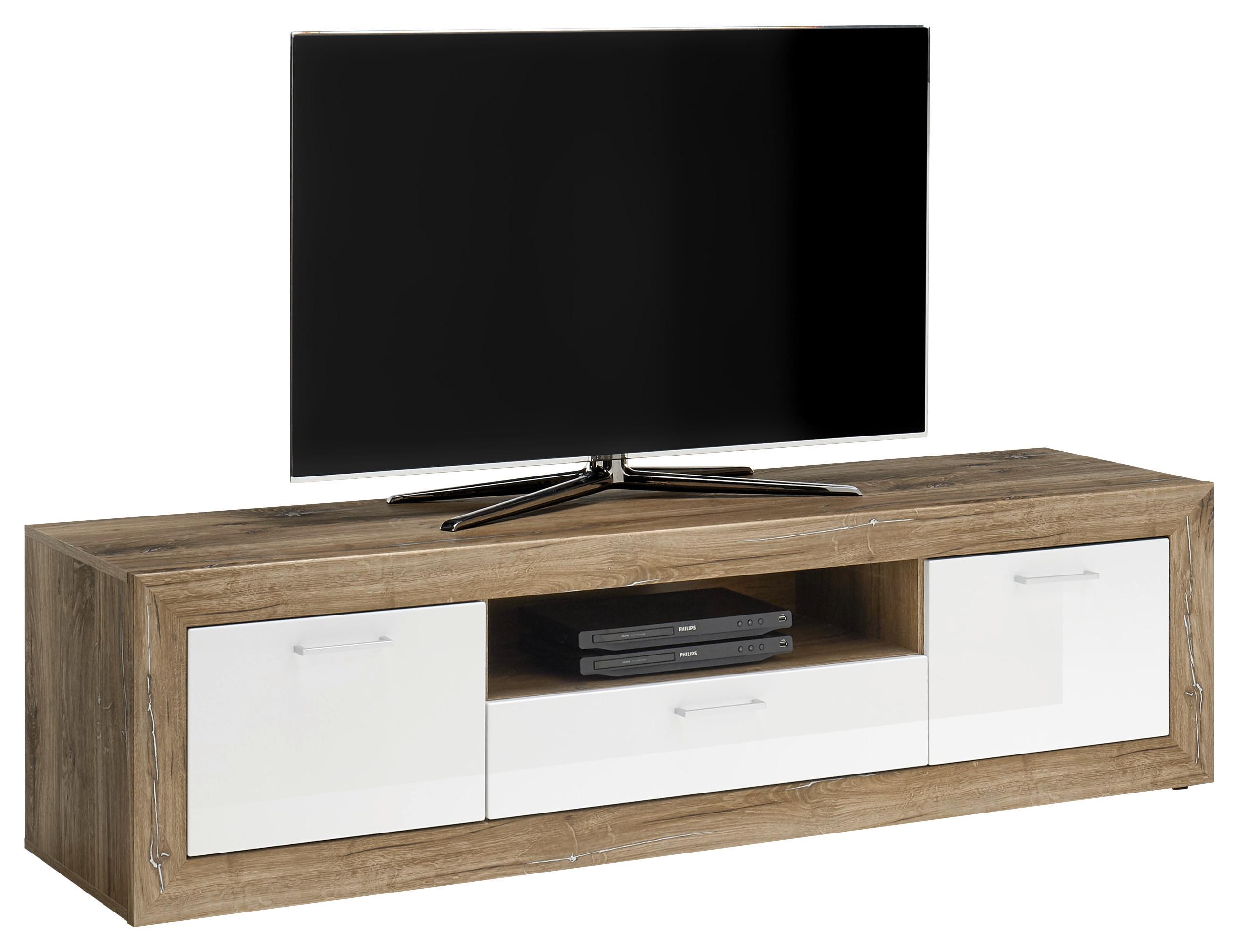 Tv Komoda Neapel - tamno smeđa/srebrne boje, Konvencionalno, drvni materijal/plastika (180/50/46cm) - Mömax