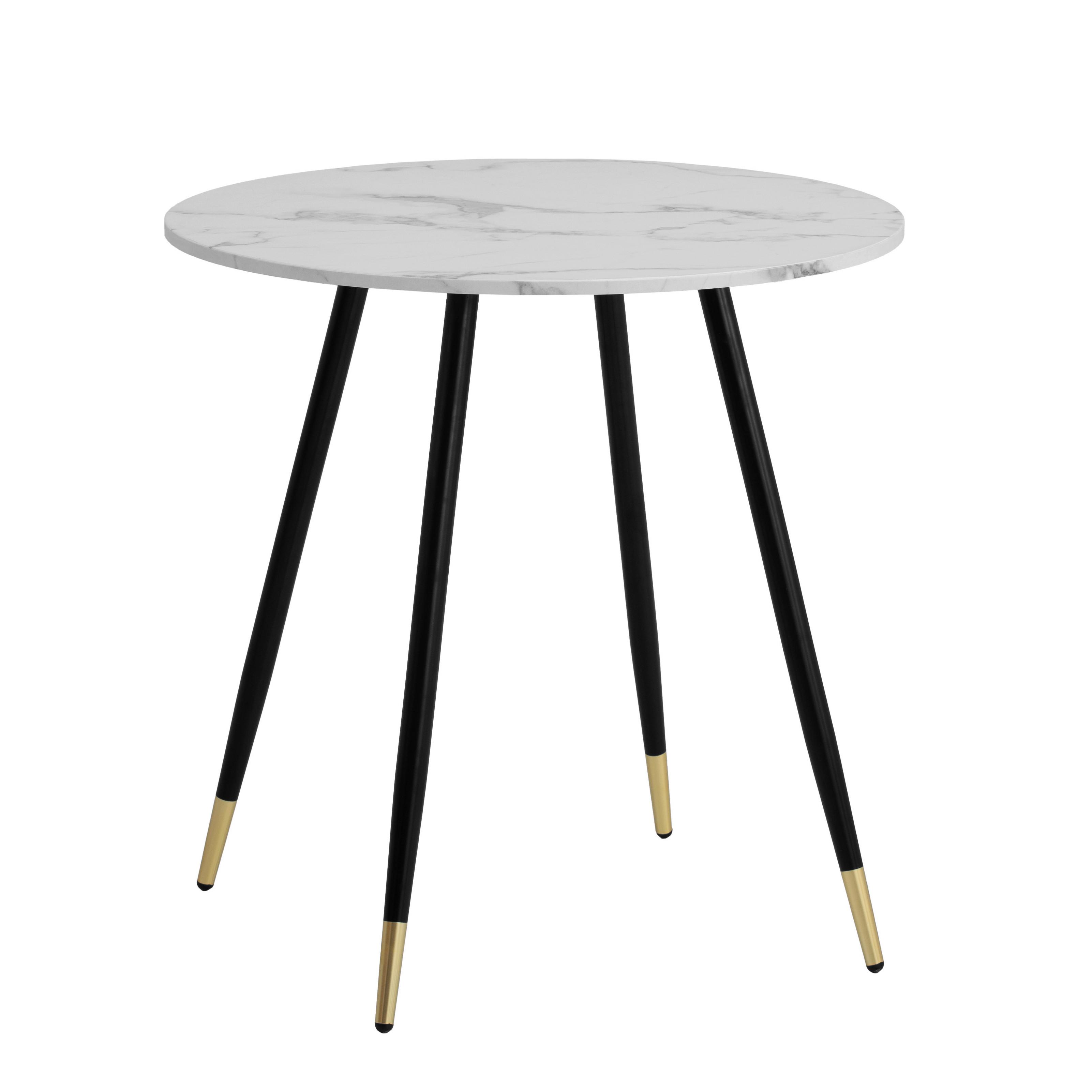 ESSTISCH WL6.976 - Weiss/Goldfarben, Design, Holzwerkstoff/Metall (75/75/76cm) - Livetastic