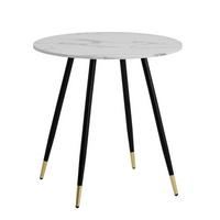 ESSTISCH WL6.976 - Weiss/Goldfarben, Design, Holzwerkstoff/Metall (75/75/76cm) - Livetastic