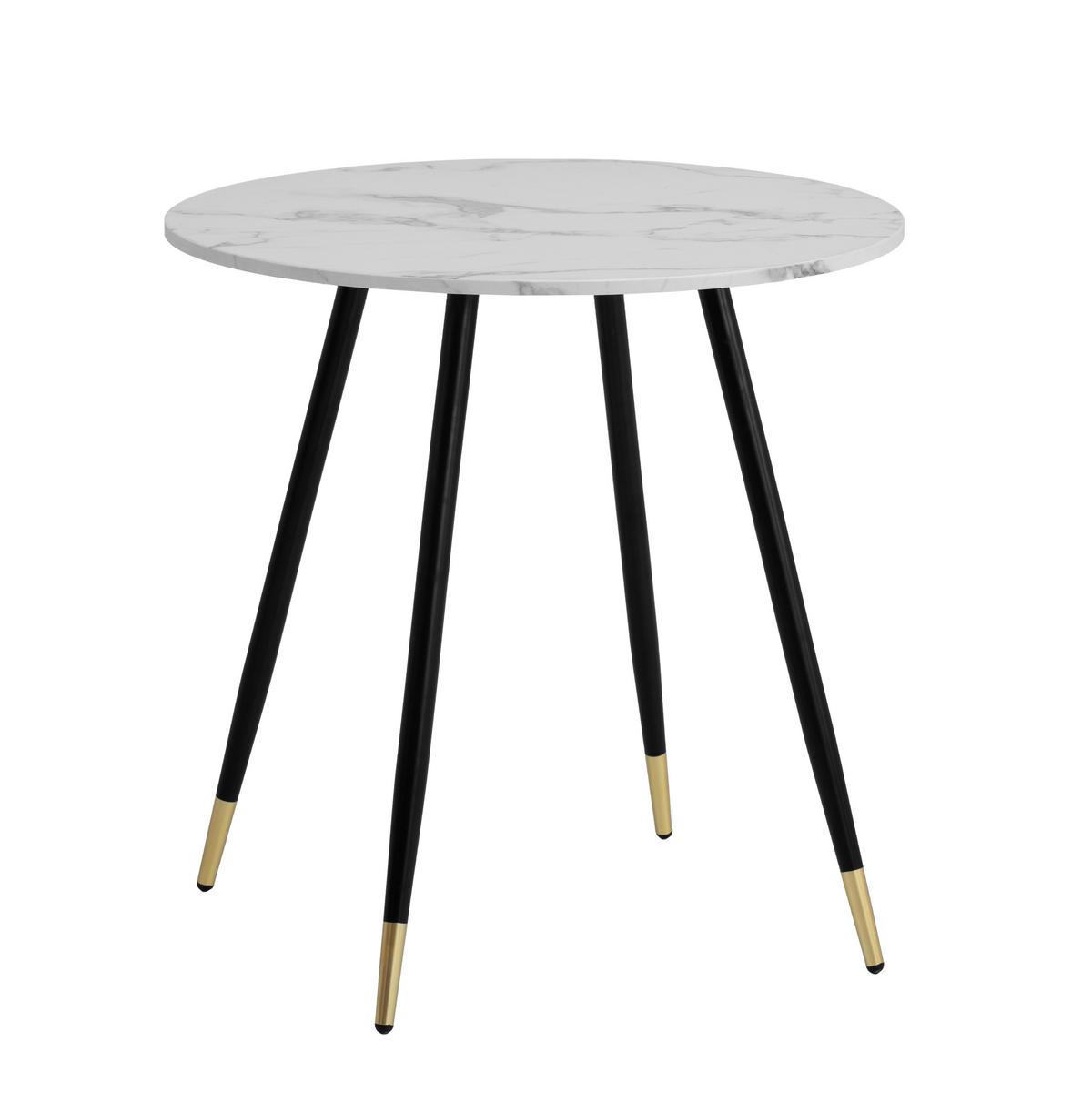 ESSTISCH WL6.976 - Weiss/Goldfarben, Design, Holzwerkstoff/Metall (75/75/76cm) - Livetastic