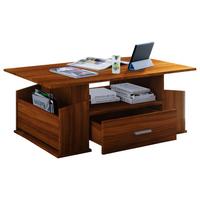 Couchtisch in Nussbaumfarbe Junata - Silberfarben/Nussbaumfarben, Basics, Holzwerkstoff/Kunststoff (110/52/44cm) - MID.YOU