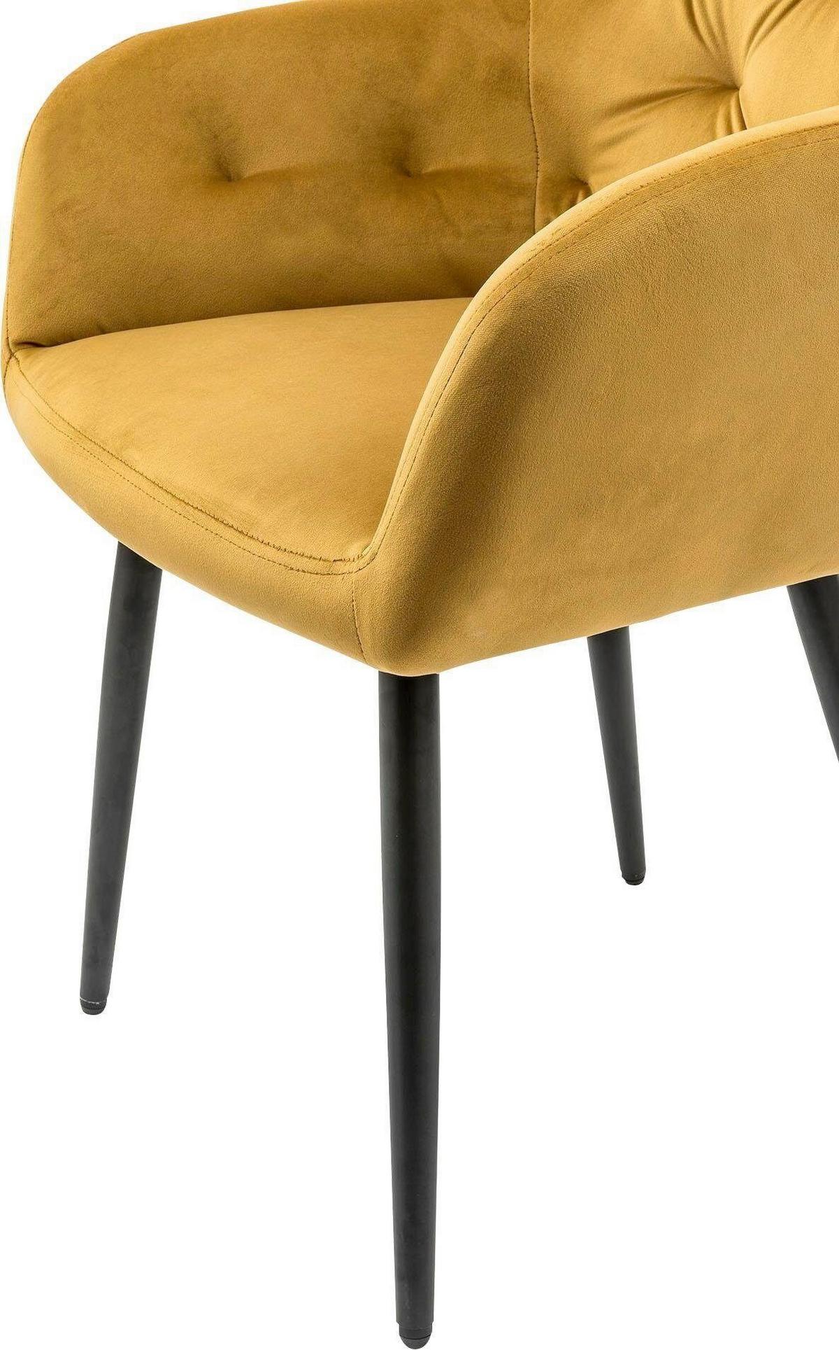 Naslanjač Samt, Rumena - rumena/črna, Moderno, kovina/tekstil (61/85/45cm) - Livetastic