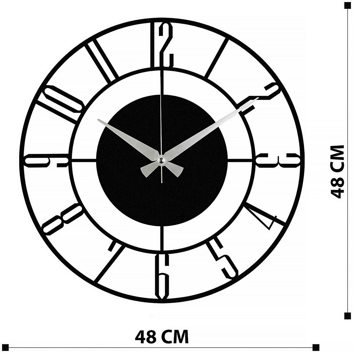 ZEGAR ŚCIENNY ENZOCLOCK - S011 - czarny, Lifestyle, metal (48/48/4cm)