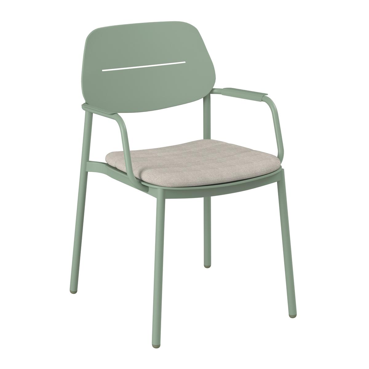Gartenstuhl Verde Hellgrün/Salbeigrün Aluminium - Salbeigrün/Hellgrau, MODERN, Textil/Metall (57/85/57cm) - Mömax