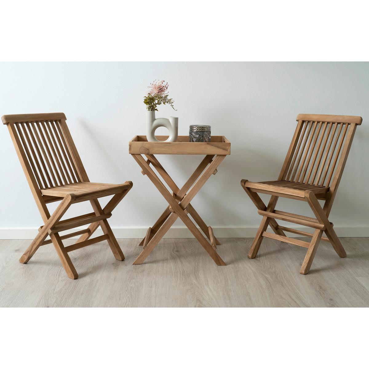 Tabletttisch Ronda Teak klappbar - Braun, MODERN, Holz (29/49.5/39cm) - Gardenson