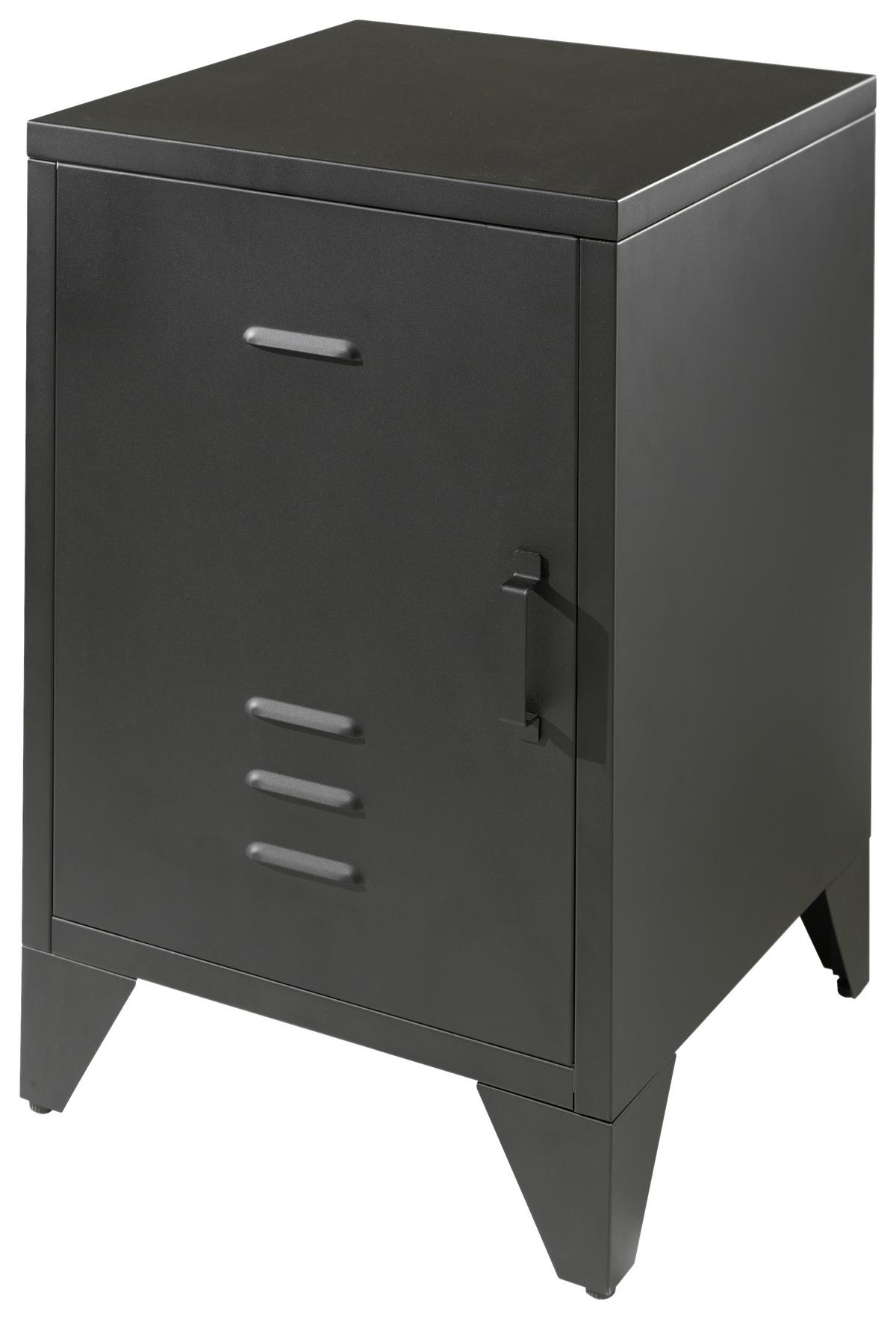 Nachtkästchen Bronxx Schwarz - Schwarz, MODERN, Metall (40/60/40cm) - Vipack