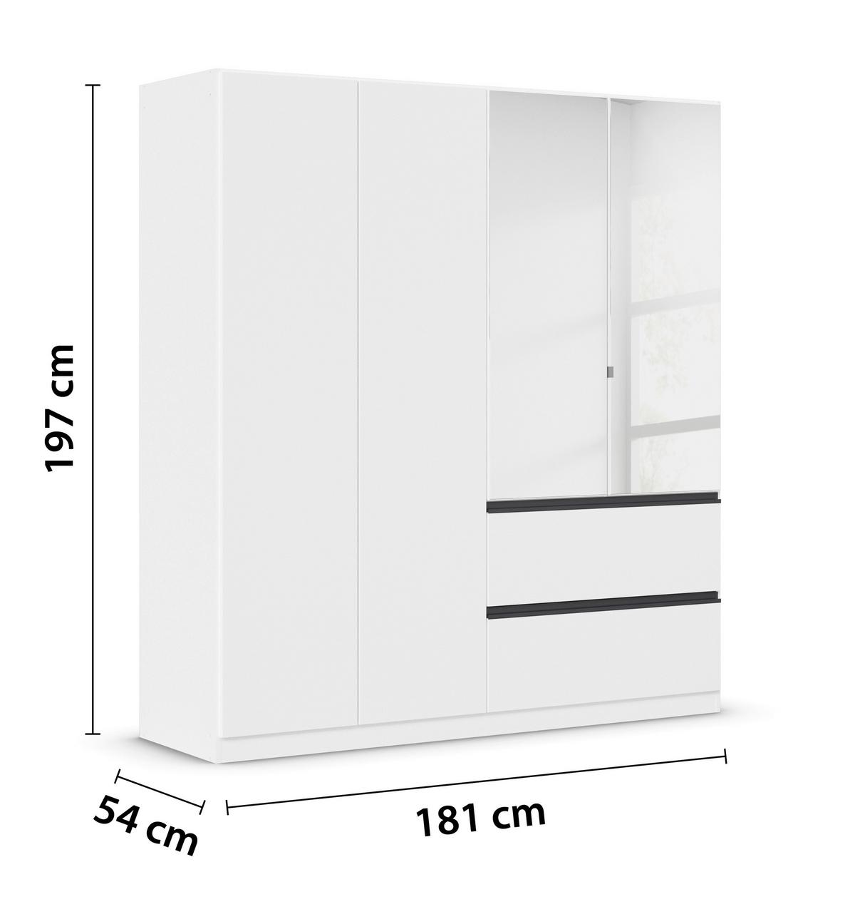 Omara S Klasičnimi Vrati Costa, Bela, Siva - bela, Moderno, leseni material (181/197/54cm) - Rauch Möbel