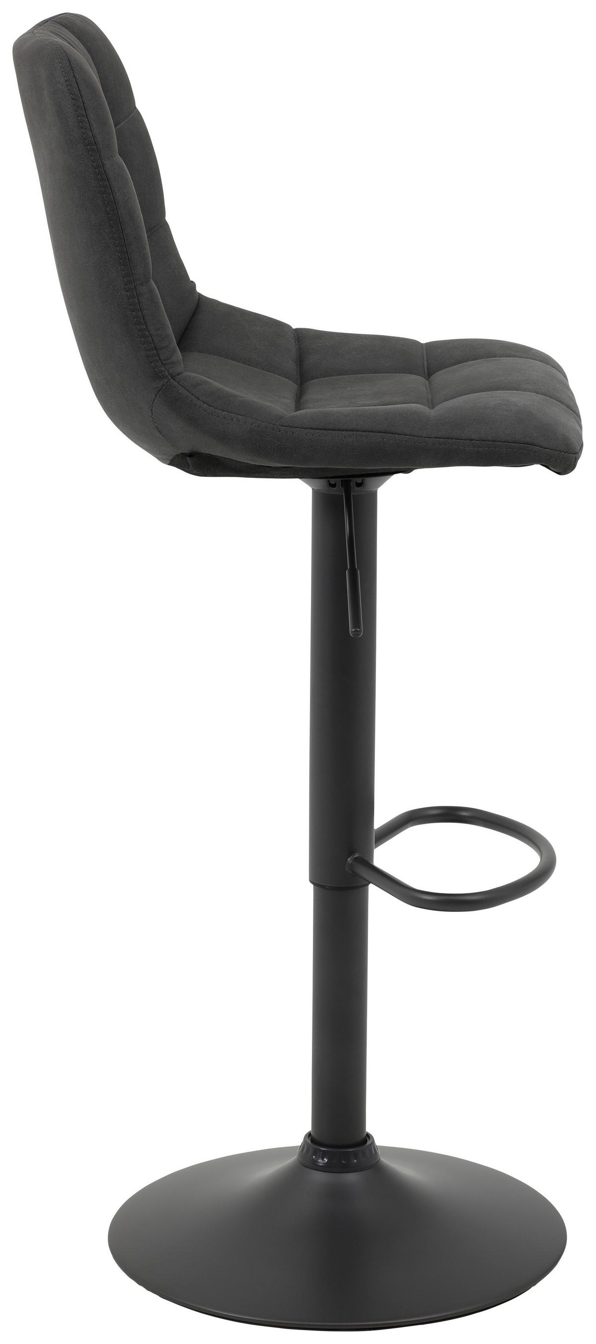 STOŁEK BAROWY YVONNE H - antracytowy/szary, Konventionell, metal/tkanina (43/113/44cm) - Carryhome