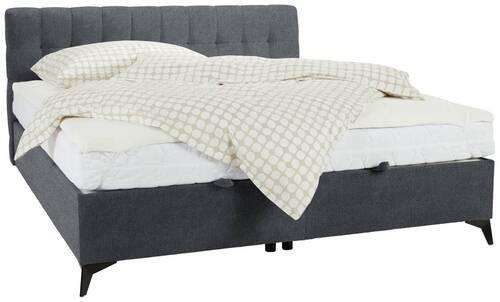 Boxbett Magic Taupe ca. 160x200cm - Taupe/Schwarz, KONVENTIONELL, Holzwerkstoff/Kunststoff (160/200cm) - Mömax