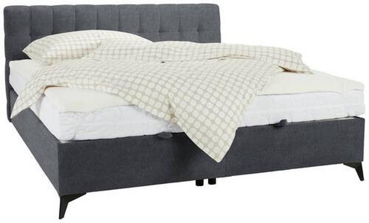 Boxbett Magic Taupe ca. 160x200cm - Taupe/Schwarz, KONVENTIONELL, Holzwerkstoff/Kunststoff (160/200cm) - Mömax