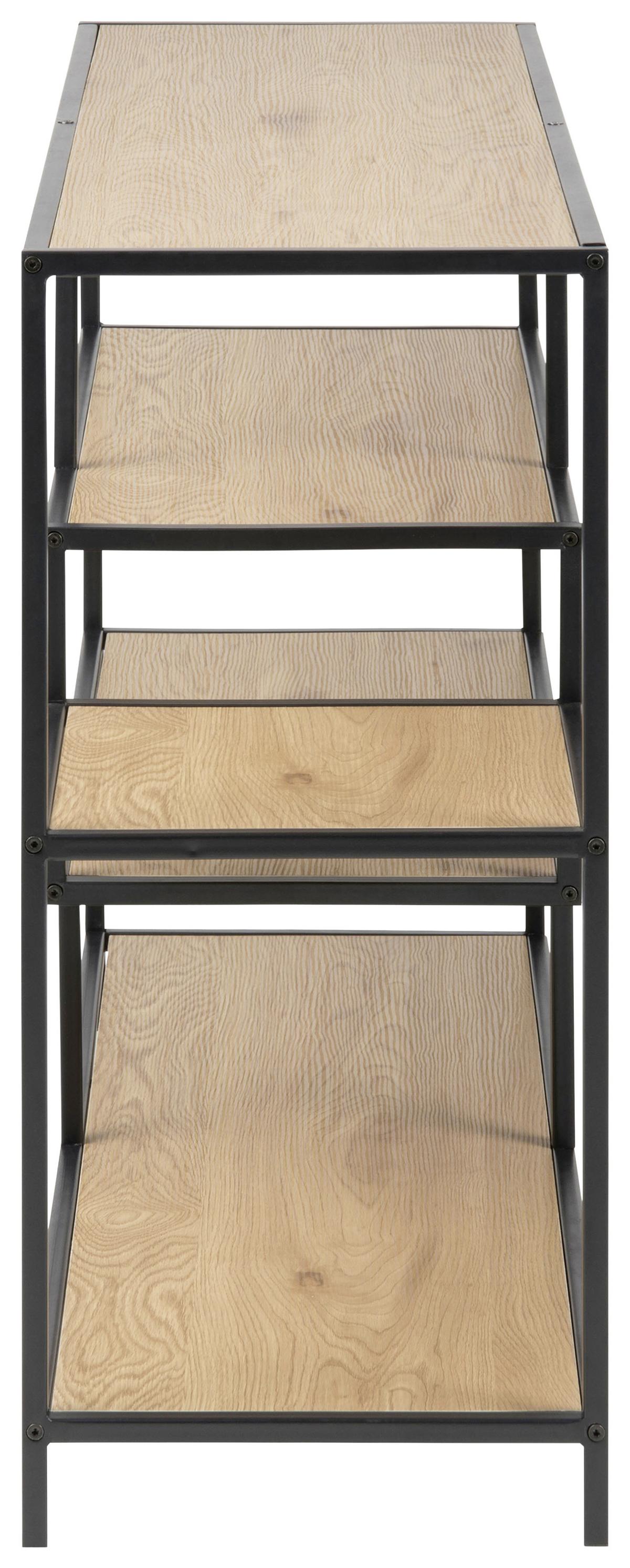 REGAŁ SEAFORD - kolor dębowy/czarny, Modern, materiał drewnopochodny/metal (114/78/35cm) - Xora