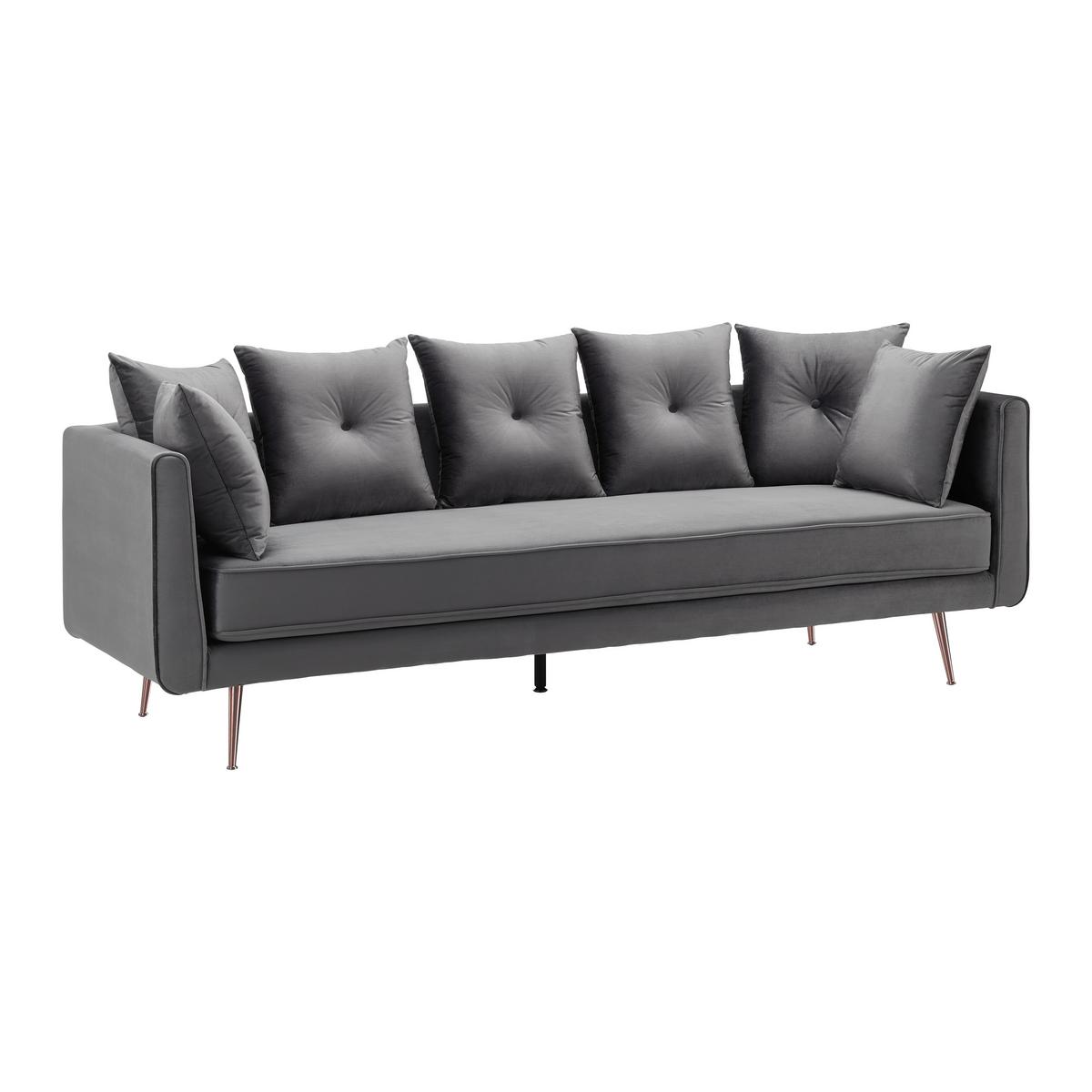 Mega Sofa Luis - siva/ružičasto zlatna, Moderno, drvo/metal (225/87/87cm) - Bessagi Home