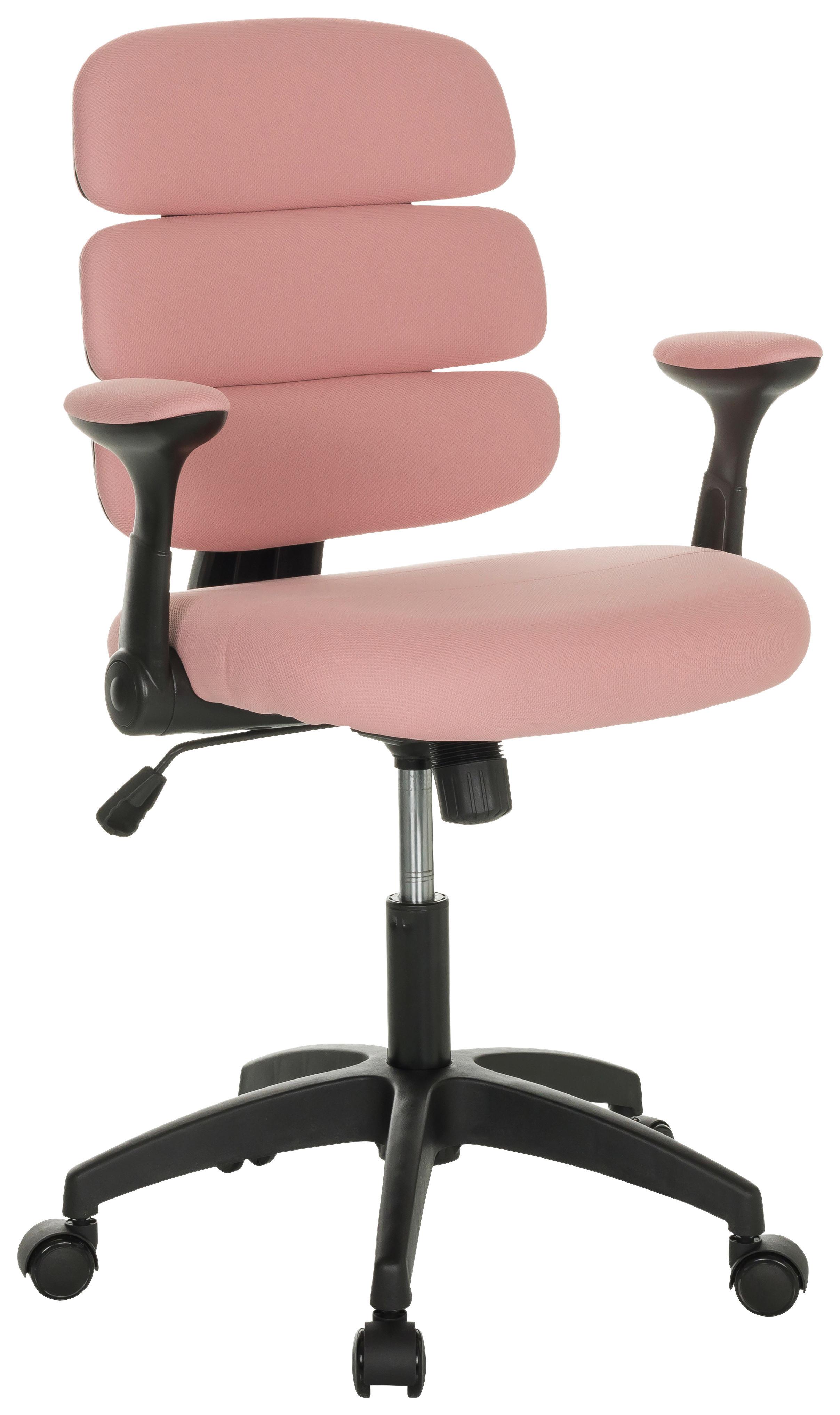 Mladinski Vrtljivi Stol Kid Ergolino B, Roza - roza/črna, Basics, umetna masa/tekstil (62/86-97/62cm) - MID.YOU