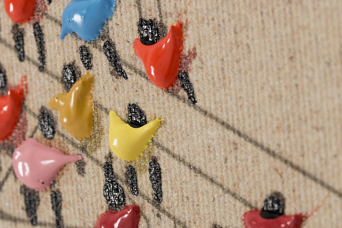 ÖLGEMÄLDE ÖL-WANDBILD MENSCHENMENGE - Multicolor, Trend, Holz/Kunststoff (100/75cm) - Kayoom