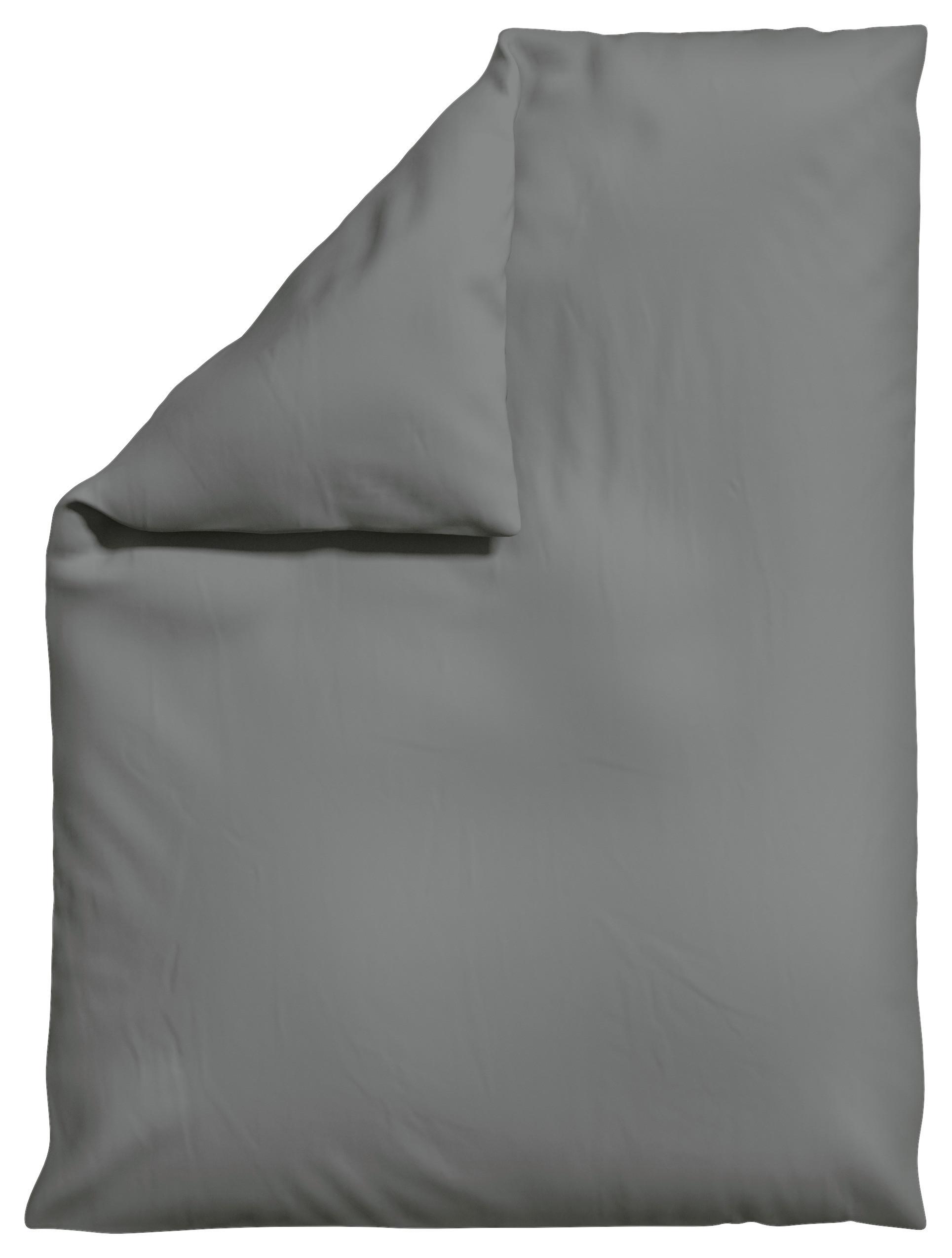 Bettdeckenbezug Woven Satin Grau ca. 155x220cm - Grau, Basics, Textil (155/220cm) - Schlafgut