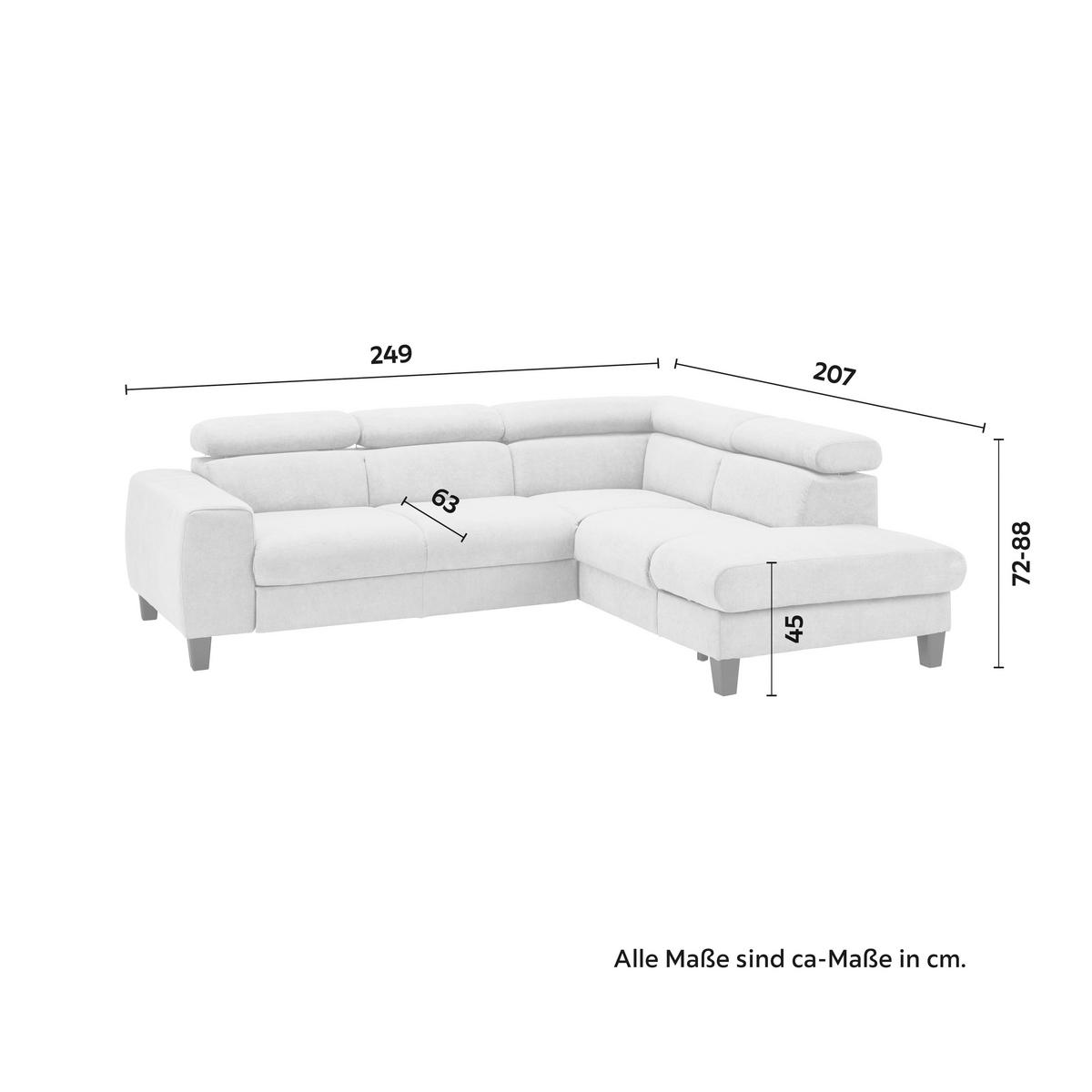 COLțAR MALIBU - gri deschis, Modern, textil (249/88/207cm) - Bessagi Home