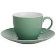 Kaffeetasse mit Untertasse Sandy Mint aus Keramik - Mintgrün, KONVENTIONELL, Keramik (5/6,9cm) - Mömax modern living