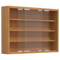 Viseča Vitrina Agisa M, Bukev - srebrne barve/barve bukve, Moderno, steklo/leseni material (57/40/10cm) - MID.YOU