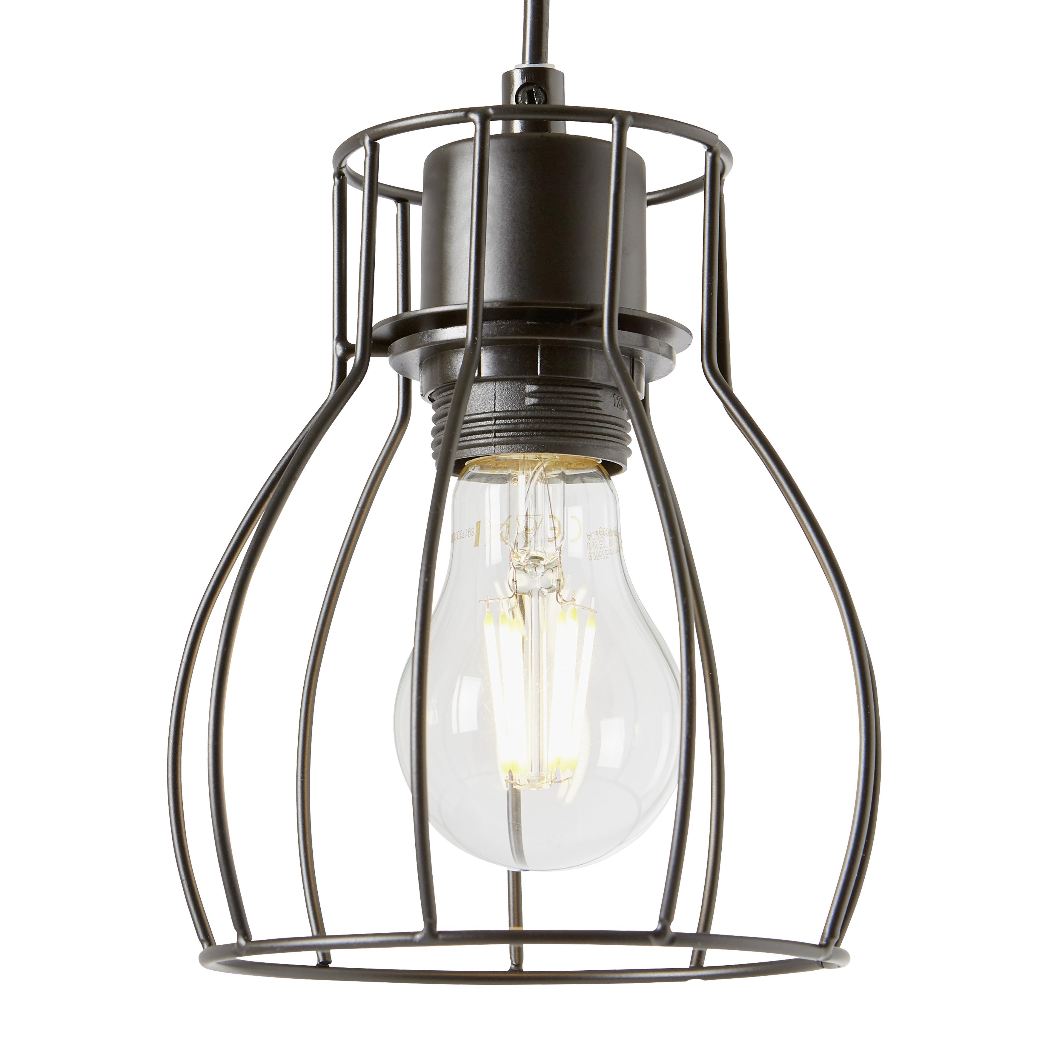 HÄNGLAMPA GIDI -AKT- - svart, Romantik / Lanthus, metall/trämaterial (60/13/140cm) - Mömax