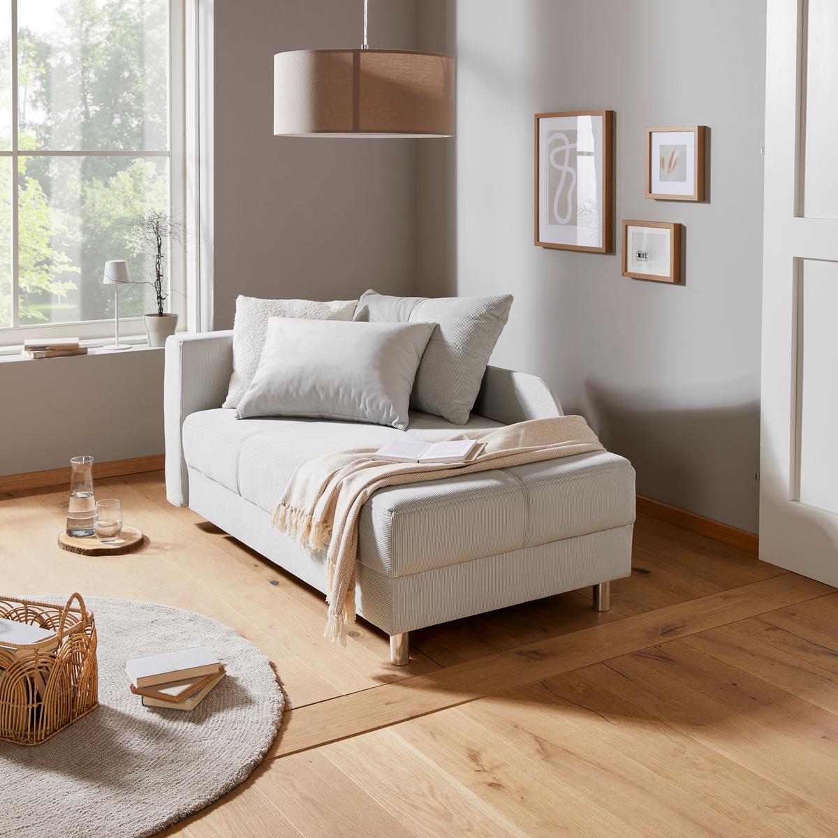 Recamier NOVA - gri deschis, Basics, lemn/textil (82/66-82/145cm) - Mömax
