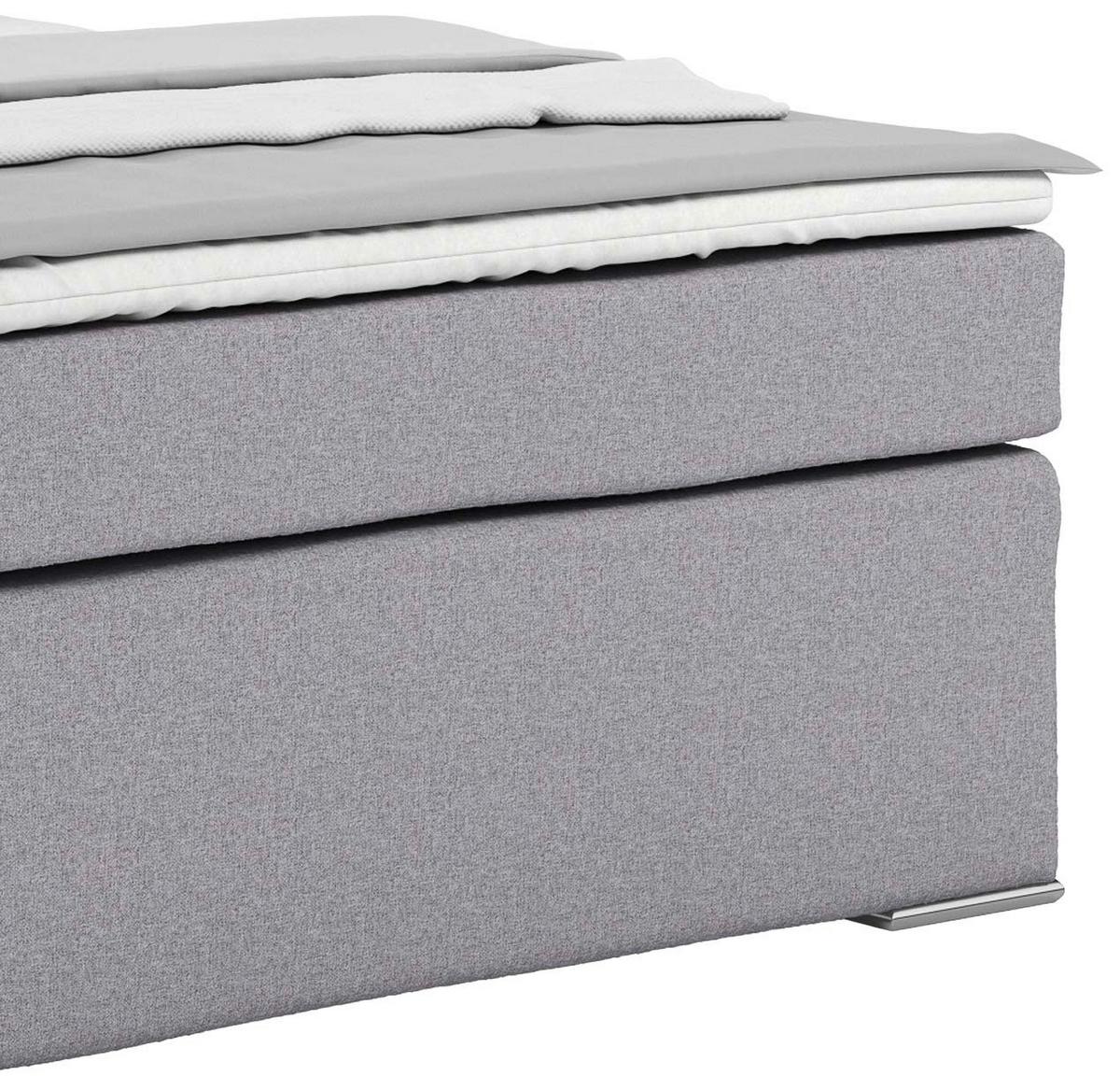 Boxspring Krevet Nero - sivo-smeđa/svijetlo siva, Konvencionalno, tekstil/metal (140/200cm) - Best Price