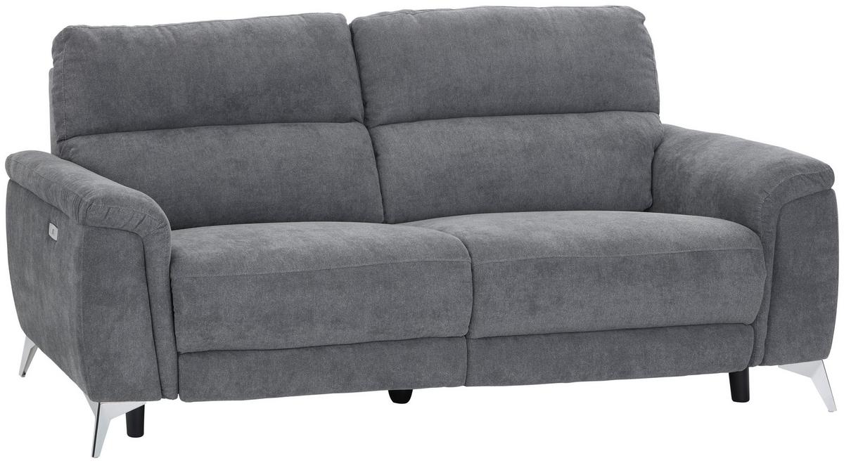Dvosed Padua, Siva, Relax Funkcija - barve kroma/siva, Konvencionalno, kovina/tekstil (215/97/97cm) - Mömax