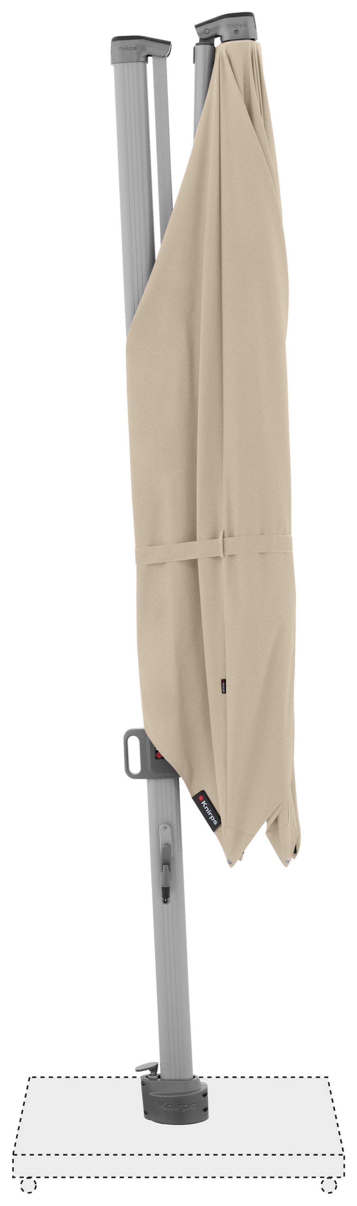 Ampelschirm Knirps Beige ca. 275x275cm - Beige/Silberfarben, KONVENTIONELL, Textil/Metall (275/275cm) - KNIRPS
