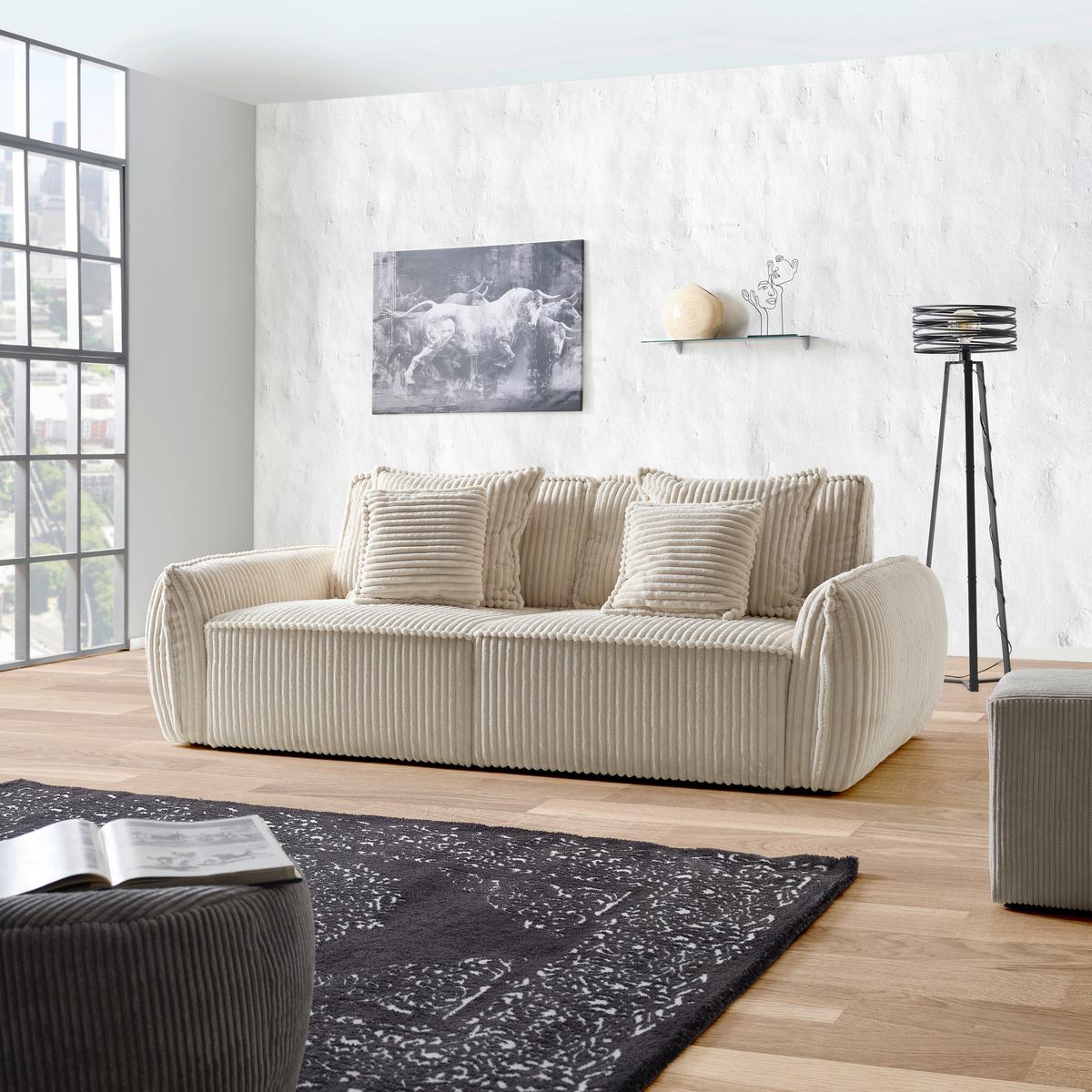 Sofa Corsico - bež/crna, Moderno, tekstil/plastika (235/87/114cm) - Modern Living