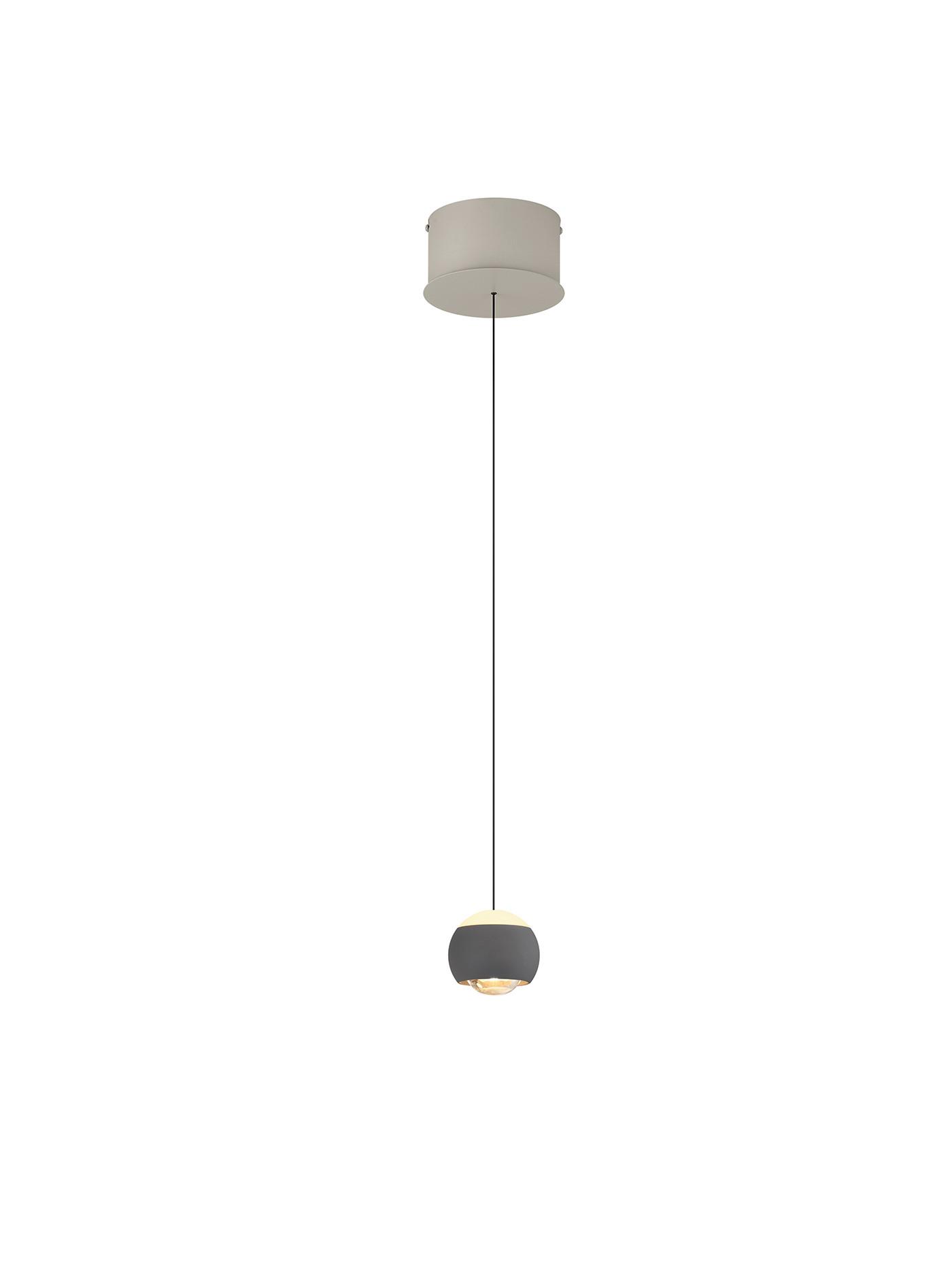 LAMPA WISZĄCA LED MR34440142 CANNON - antracytowy/szarobiały, Konventionell, tworzywo sztuczne/metal (15,5/200cm) - Musterring