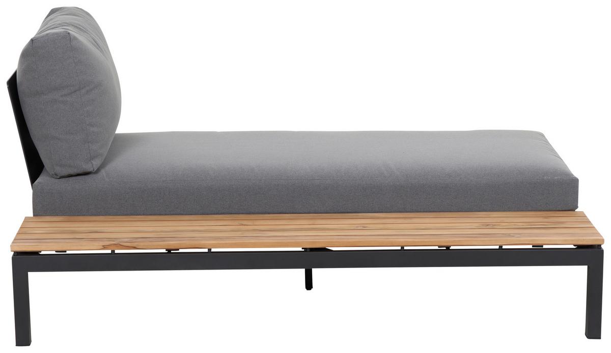 Modul-Loungegarnitur 2-tlg. Grau Teakholz - Anthrazit/Grau, KONVENTIONELL, Holz/Textil - Siena Garden