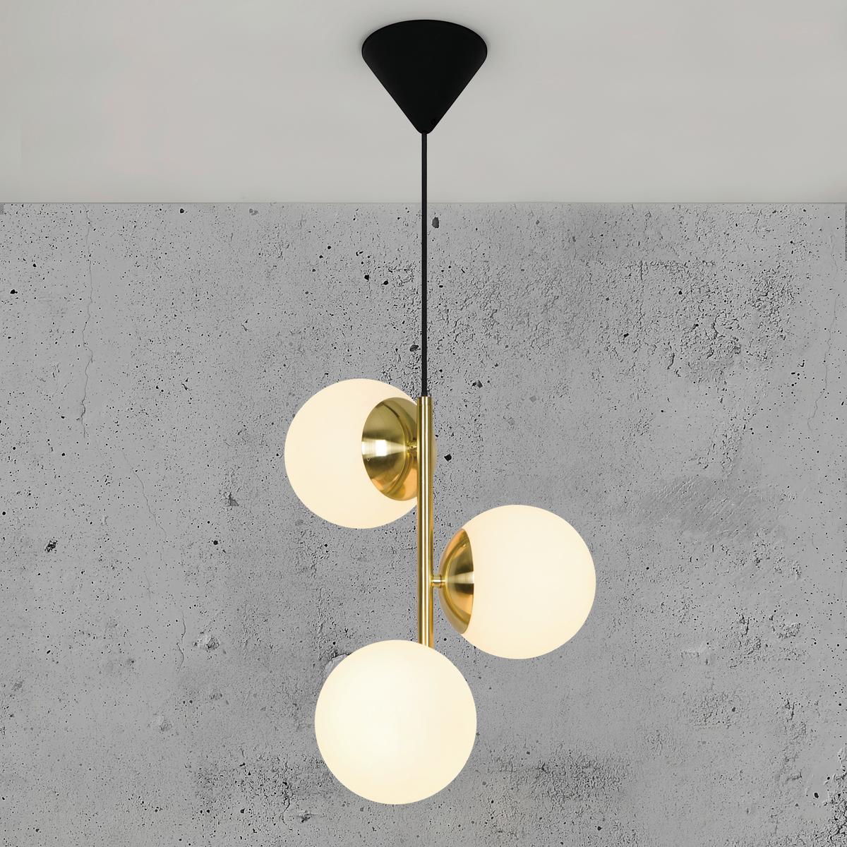 LAMPA WISZĄCA 48603035 LILLY - kolor mosiężny/biały, Design, metal/szkło (15/36,5cm) - Nordlux