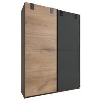 DULAP USI CULISANTE CARDIFF - culoare lemn stejar/grafit, Basics, material pe bază de lemn (135/198/64cm) - Modern Living
