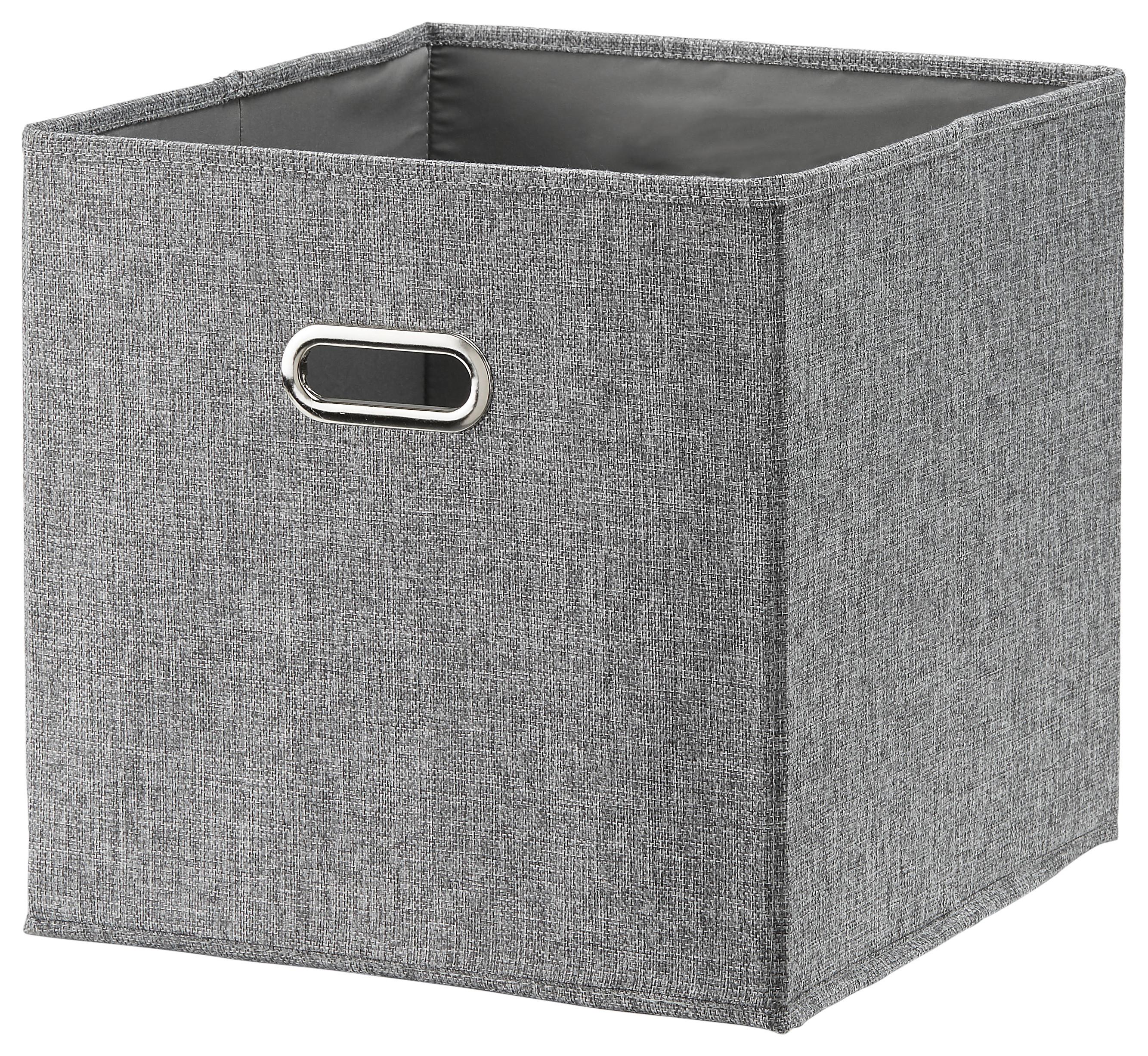 Faltbox Bobby ca. 34l - Grau, Modern, Karton/Textil (33/32/33cm) - Premium Living