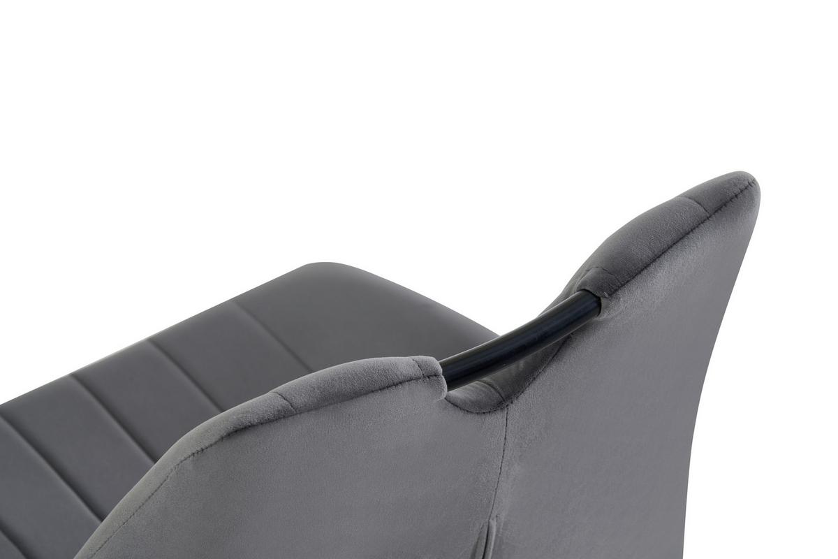 Set Stolov Christin, Antracit, 2 Kos - črna/antracit, Moderno, kovina/tekstil (52/75/58cm) - MID.YOU