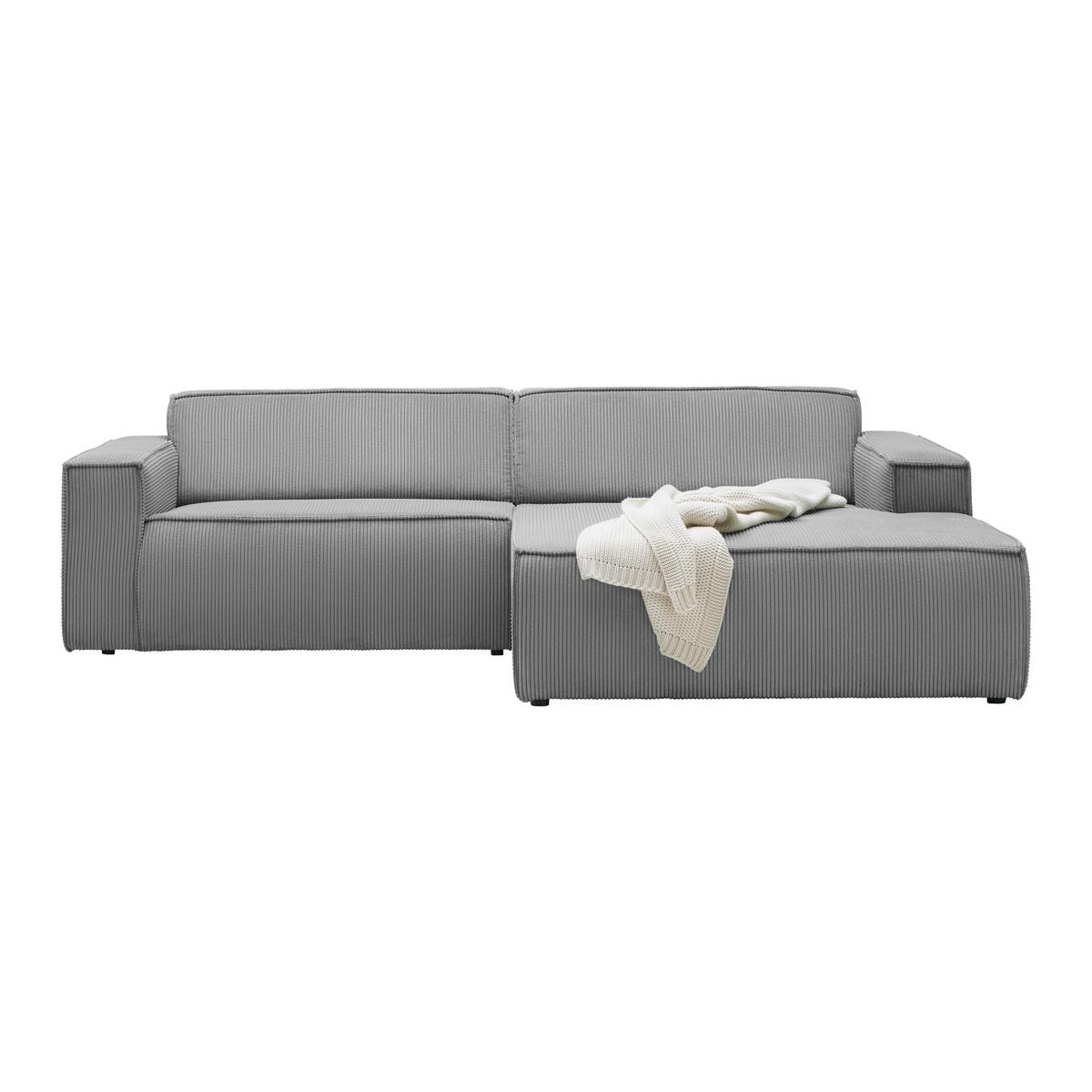 Wohnlandschaft Loft Grau - Schwarz/Grau, MODERN, Kunststoff/Textil (265/75/172cm) - Mömax