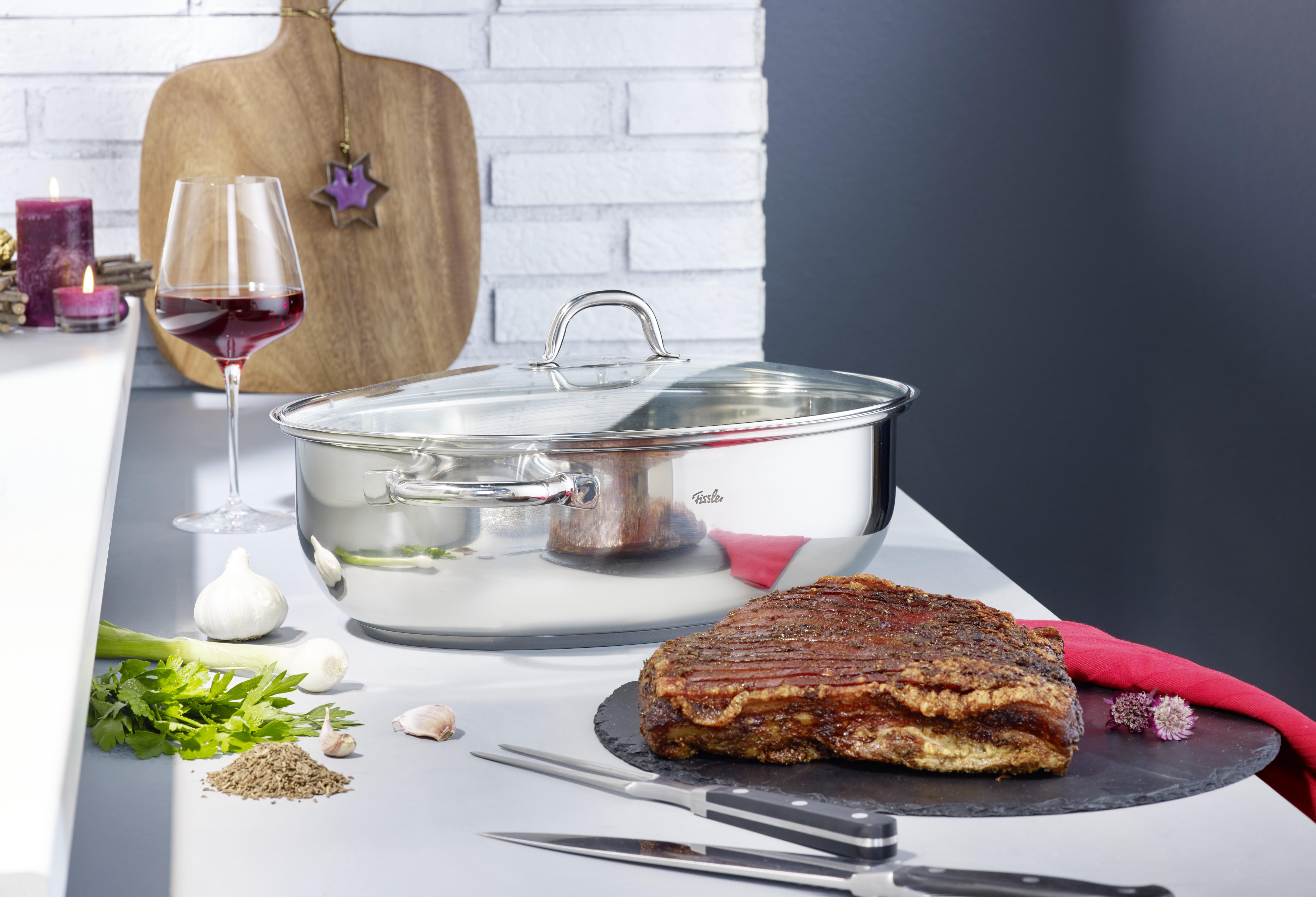 BRYTFANNA 033 701 38 000 0 FISSLER - kolor stalowy/przejrzysty, Basics, metal/szkło (38cm) - Fissler