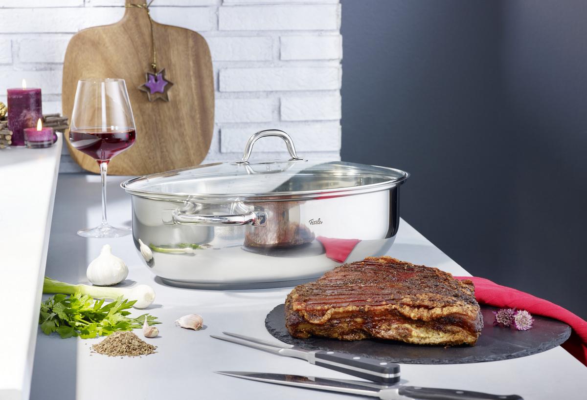 BRYTFANNA 033 701 38 000 0 FISSLER - kolor stalowy/przejrzysty, Basics, metal/szkło (38cm) - Fissler