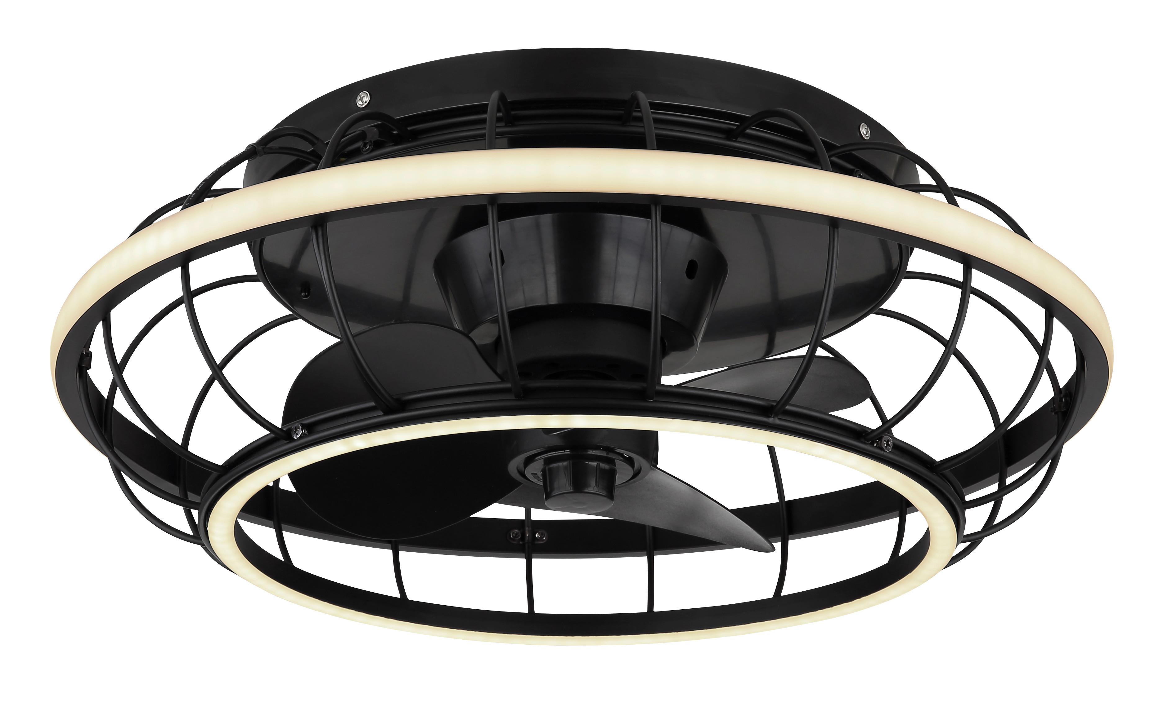 Stropni Ventilator 03637 Linay - črna/opal, Design, kovina/umetna masa (50/18cm) - Globo