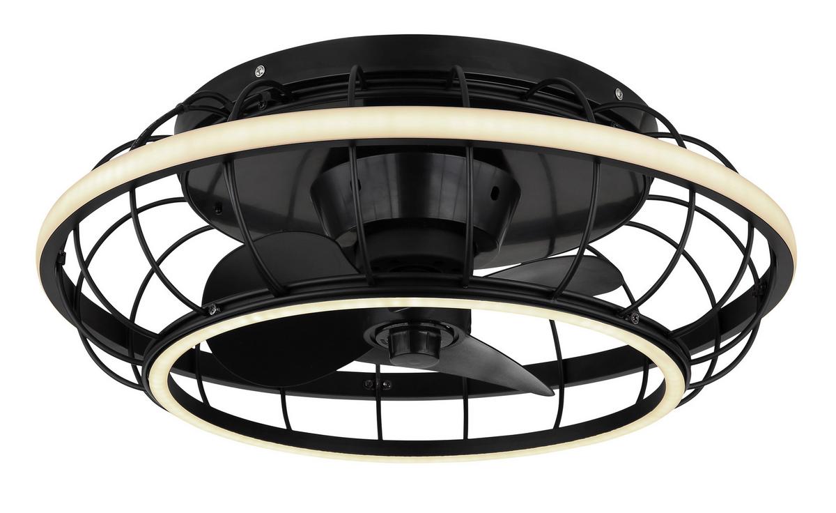 Stropni Ventilator 03637 Linay - črna/opal, Design, kovina/umetna masa (50/18cm) - Globo