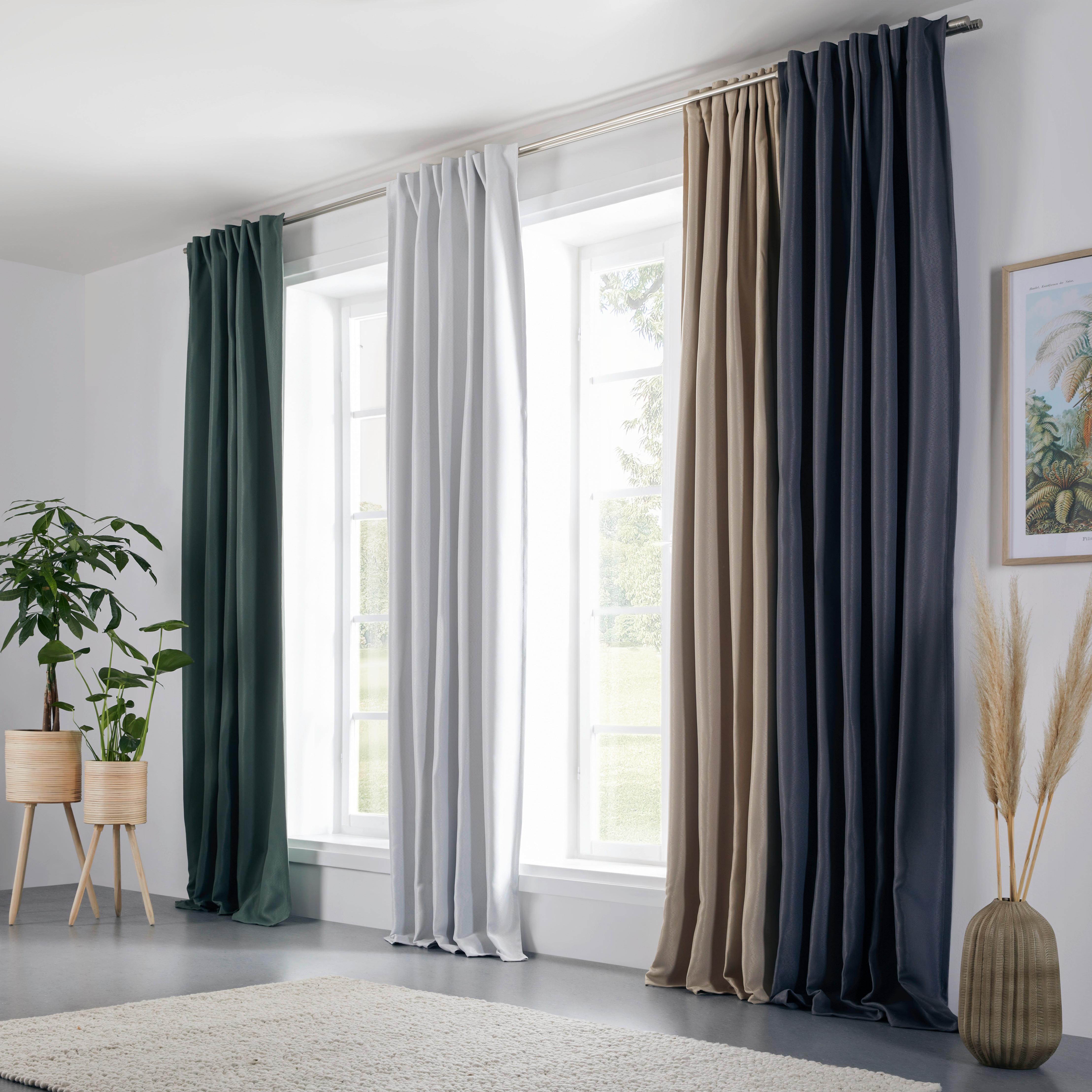 Verdunkelungsvorhang Roman in Anthrazit ca. 135x255cm - Anthrazit, MODERN, Textil (135/255cm) - Premium Living