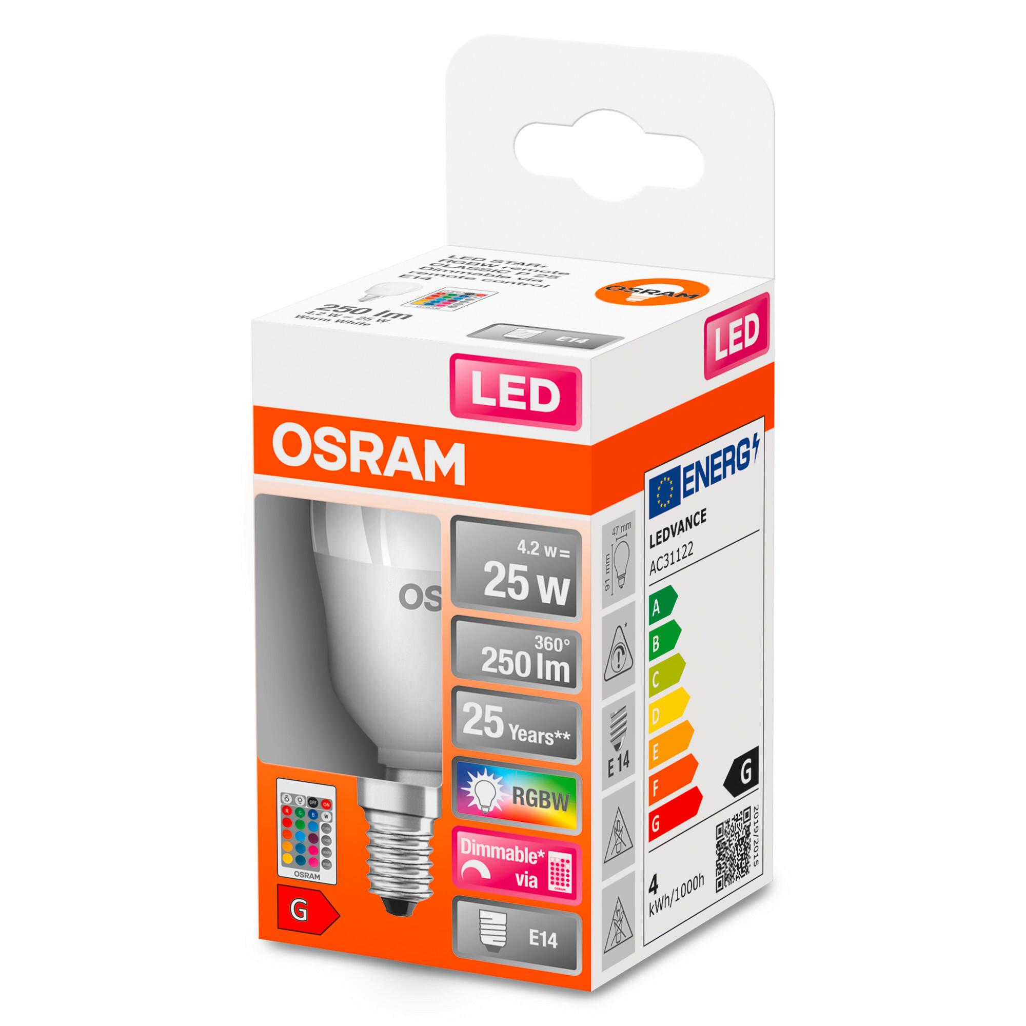 ŻARÓWKA LED LED RETROFIT RGBW - biały, Basics, tworzywo sztuczne (4,7/9,1cm) - Osram