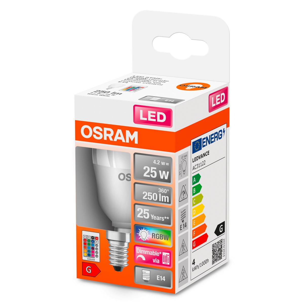 ŻARÓWKA LED LED RETROFIT RGBW - biały, Basics, tworzywo sztuczne (4,7/9,1cm) - Osram