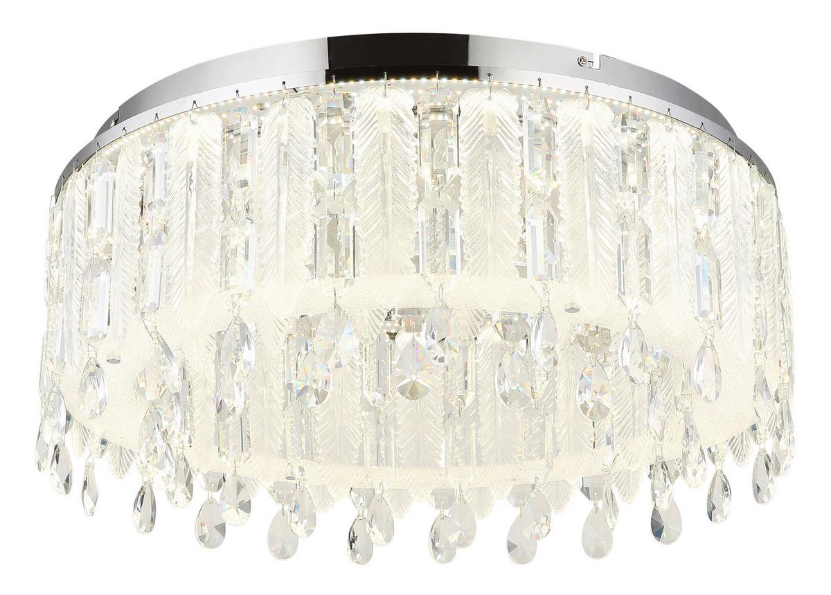 LED Mennyezeti Lámpa 67176-58d Klunka - krómszínű/átlátszó, Lifestyle, üveg/textil (58,5/26,5cm)